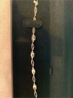 Clear lab created sapphire bracelet